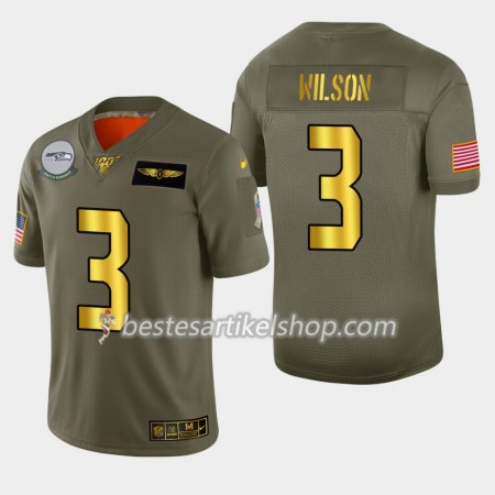 Herren Seattle Seahawks Trikot Russell Wilson 3 Nike 2019 Salute to Service 100th